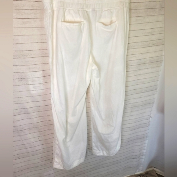 ATHLETA CABO LINEN WIDE LEG WHITE PANTS, SZ 14 - Picture 8 of 11